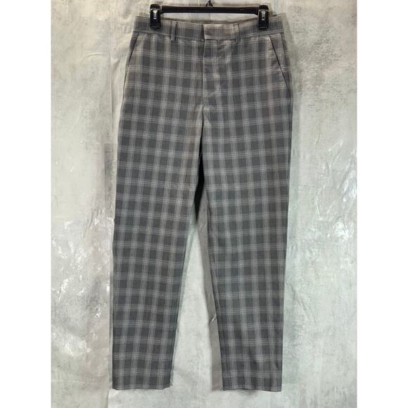 ASOS Men's Charcoal Plaid Checkered Slim-Fit Suit Pants SZ 30X32 - Picture 1 of 11